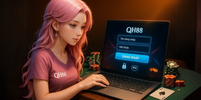 Giao diện Đăng nhập Qh88 thân thiện, minh bạch.