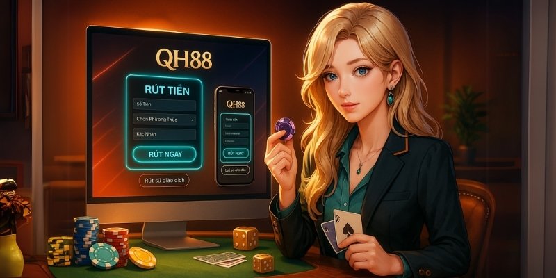 Giao diện Rút tiền Qh88 trực quan, sẵn sàng cho giao dịch nhanh.