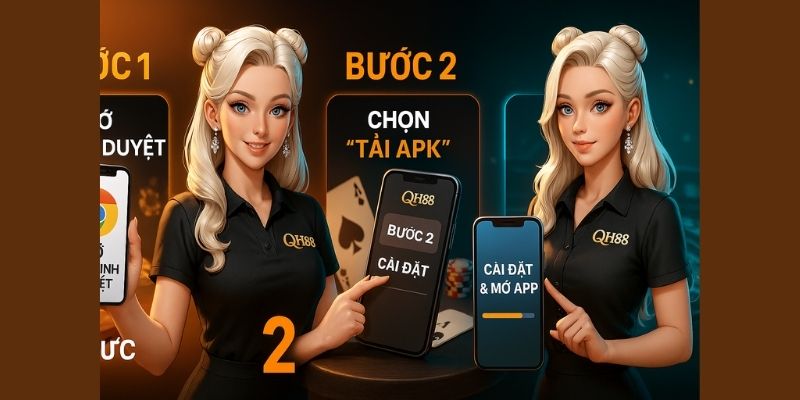 Các bước QH88 tải app trên Android, nhanh gọn và dễ dàng.